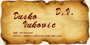 Duško Vuković vizit kartica